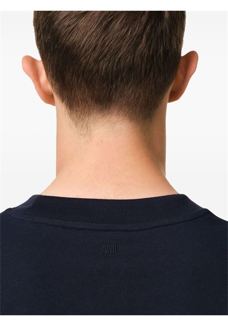 t-shirt con applicazione unisex blu AMI PARIS | HTS055.7264011